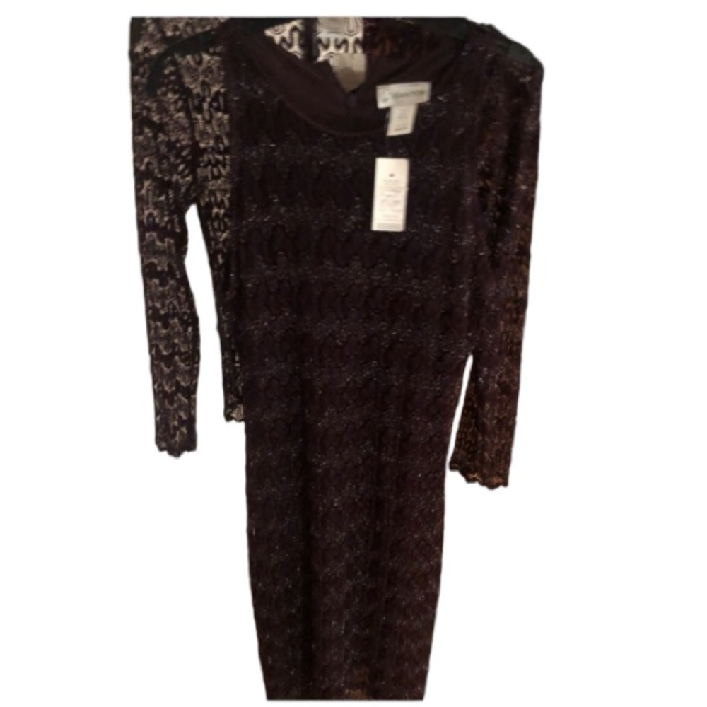 Gantos size 10/ medium 2 pc Maroon wine colored lined lace midi dress NWT